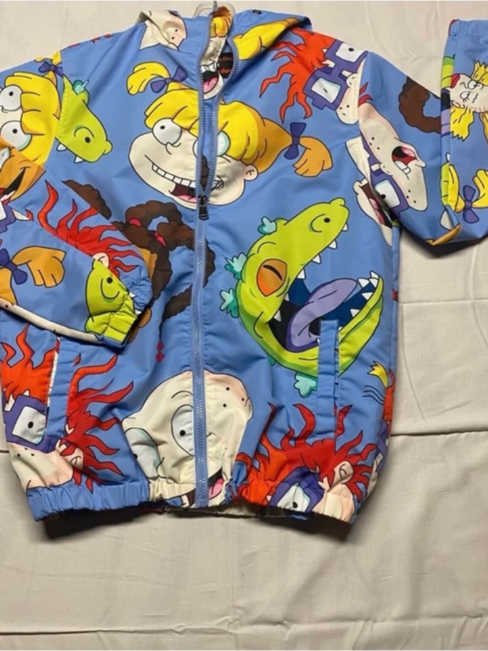 Members Only x Nickelodeon Light Blue Cartoon-Print Jacket